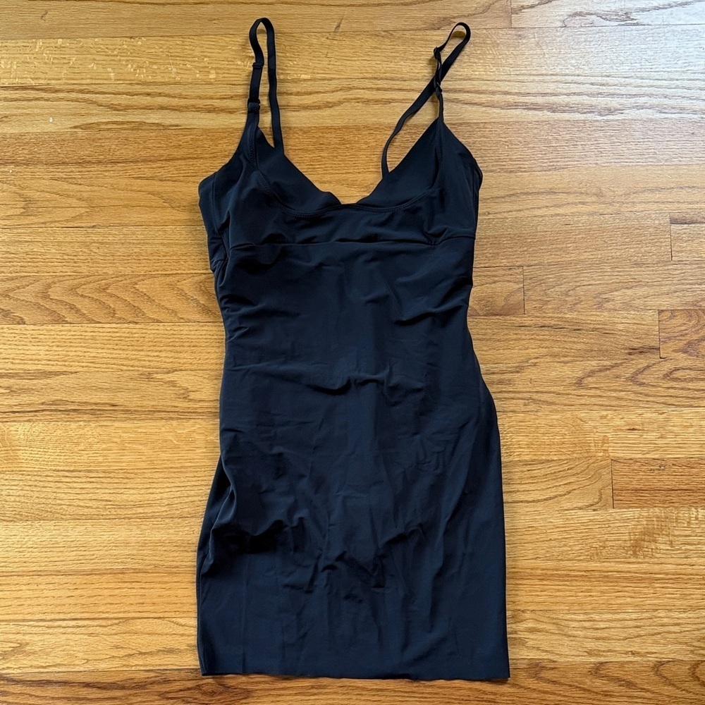 Flexees XL Black Full Slip Take Inches Off Wear Your Own Bra WYOB 2541 Shapewear